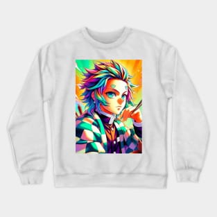 Tanjiro demon pop art Crewneck Sweatshirt